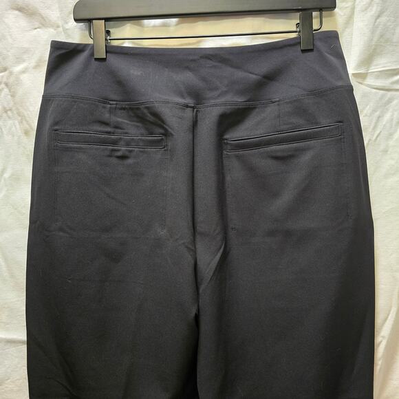 Athleta Slim Pants in black work slacks size 12 stretchy waist zip pockets - Picture 7 of 10